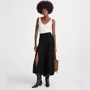 Madewell Circle Midi Skirt in Crêpe de Chine